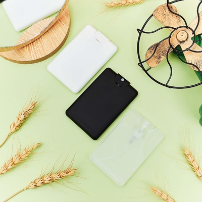 عطر بطری پلاستیکی خالی 20 میلی لیتری بطری اسپری اندازه کارت اعتباری بدون نشتی