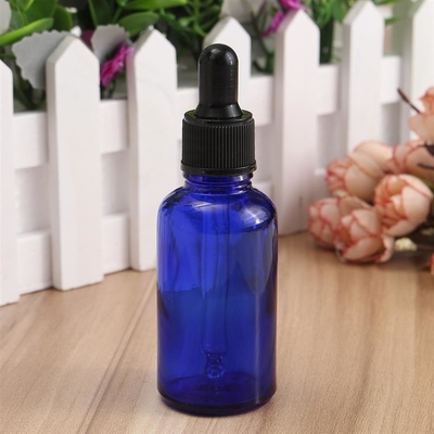 بطری قطره چکان شیشه ای آبی 30 میلی لیتری LinDeer با درپوش پلاستیکی مشکی