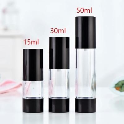 LinDeer Plastic PP بطری های پمپ بدون هوا مشکی لوازم آرایشی و بهداشتی