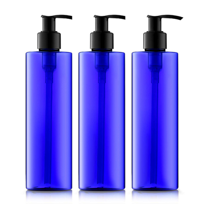 محفظه لوسیون قابل شارژ مجدد PET 200ML قهوه ای آبی با پمپ برای مایع