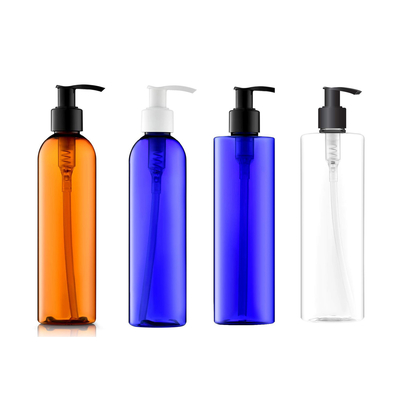 محفظه لوسیون قابل شارژ مجدد PET 200ML قهوه ای آبی با پمپ برای مایع