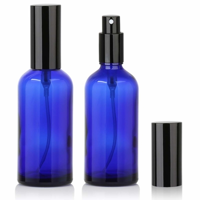 بطری اسپری آرایشی و بهداشتی پمپ شیشه ای آبی 50 میلی لیتری LinDeer با اسپری مه سیاه