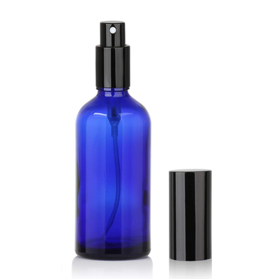 بطری اسپری آرایشی و بهداشتی پمپ شیشه ای آبی 50 میلی لیتری LinDeer با اسپری مه سیاه